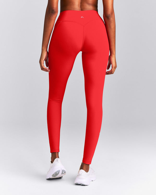 UnifiedMove™ High Waisted Pocket Leggings with Bonding New Branding | Muscle Mommy Red