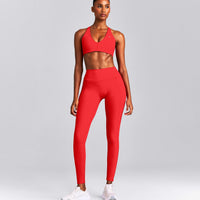 UnifiedMove™ High Waisted Pocket Leggings with Bonding New Branding | Muscle Mommy Red