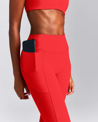 UnifiedMove™ High Waisted Pocket Leggings with Bonding New Branding | Muscle Mommy Red