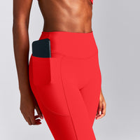 UnifiedMove™ High Waisted Pocket Leggings with Bonding New Branding | Muscle Mommy Red