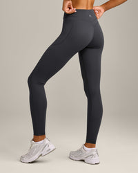 UnifiedMove High Waisted Pocket Leggings with Reflective Logo | Coal