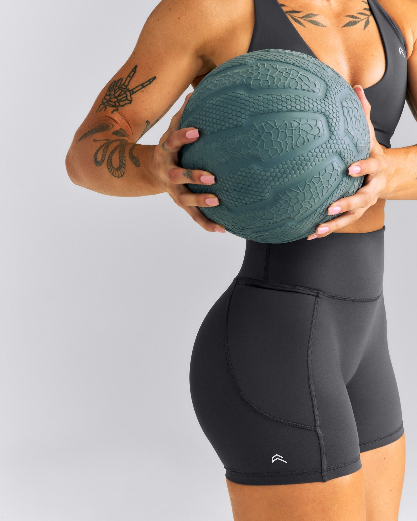UnifiedMove™ High Waisted Pocket Shorts with Bonding New Branding | Coal