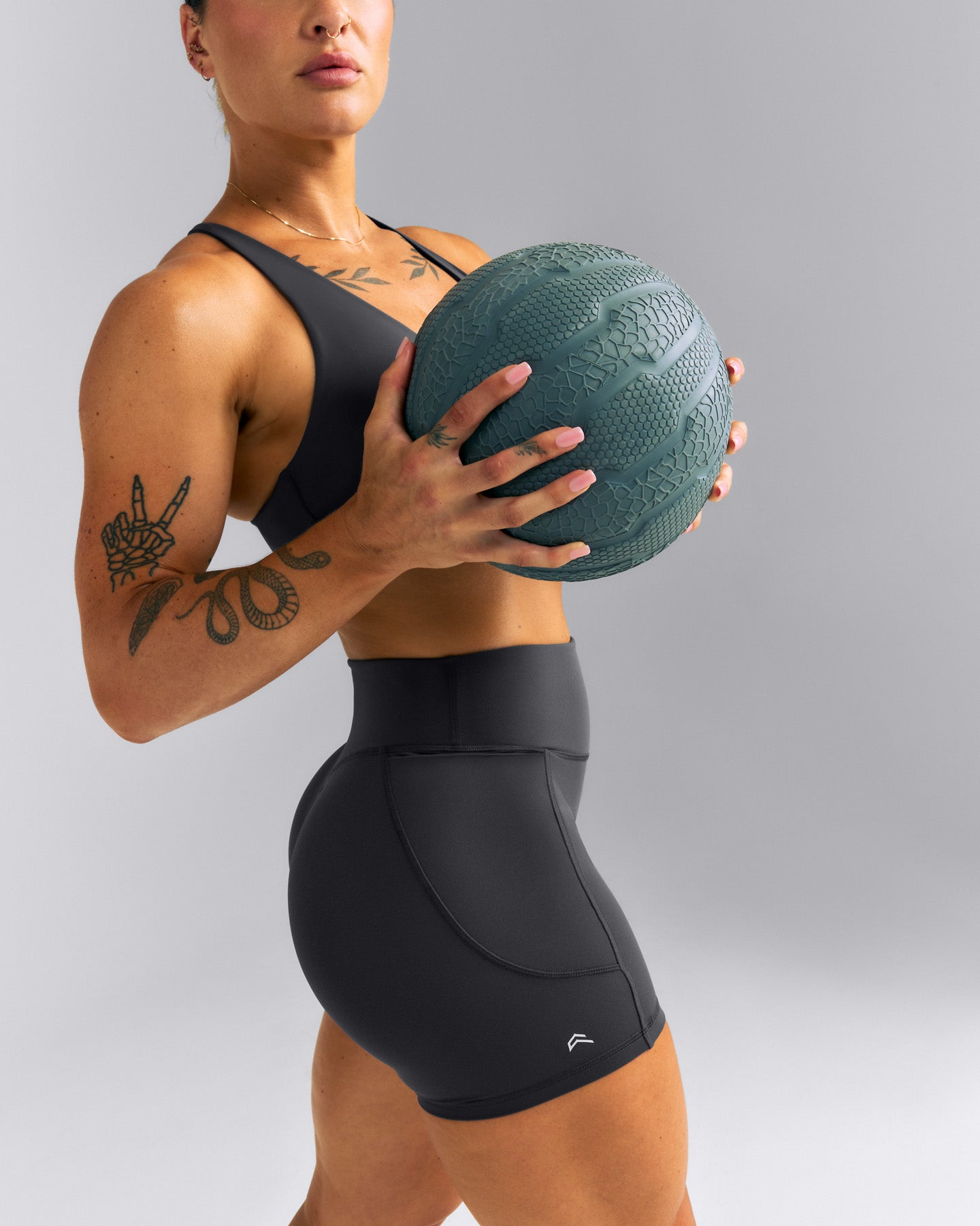 UnifiedMove™ High Waisted Pocket Shorts with Bonding New Branding | Coal