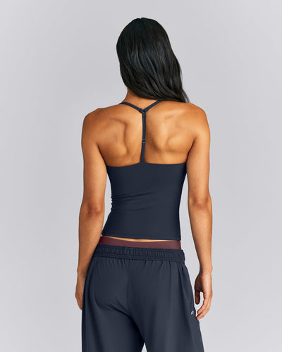 UnifiedMove™ T Back Mid Tank with Built in Bra Shelf | True Blue