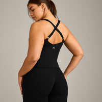 UnifiedMove V Neck Cross Back Vest with Reflective Logo | Black