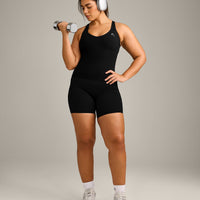 UnifiedMove V Neck Cross Back Vest with Reflective Logo | Black