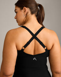 UnifiedMove V Neck Cross Back Vest with Reflective Logo | Black