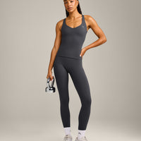 UnifiedMove V Neck Cross Back Vest with Reflective Logo | Coal