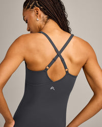 UnifiedMove V Neck Cross Back Vest with Reflective Logo | Coal