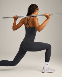 UnifiedMove V Neck Cross Back Vest with Reflective Logo | Coal