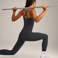 UnifiedMove V Neck Cross Back Vest with Reflective Logo | Coal