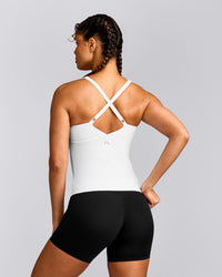 UnifiedMove™ V Neck Cross Back Vest with Reflective Logo | White