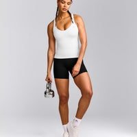 UnifiedMove™ V Neck Cross Back Vest with Reflective Logo | White
