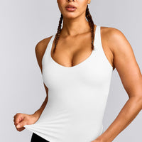 UnifiedMove™ V Neck Cross Back Vest with Reflective Logo | White
