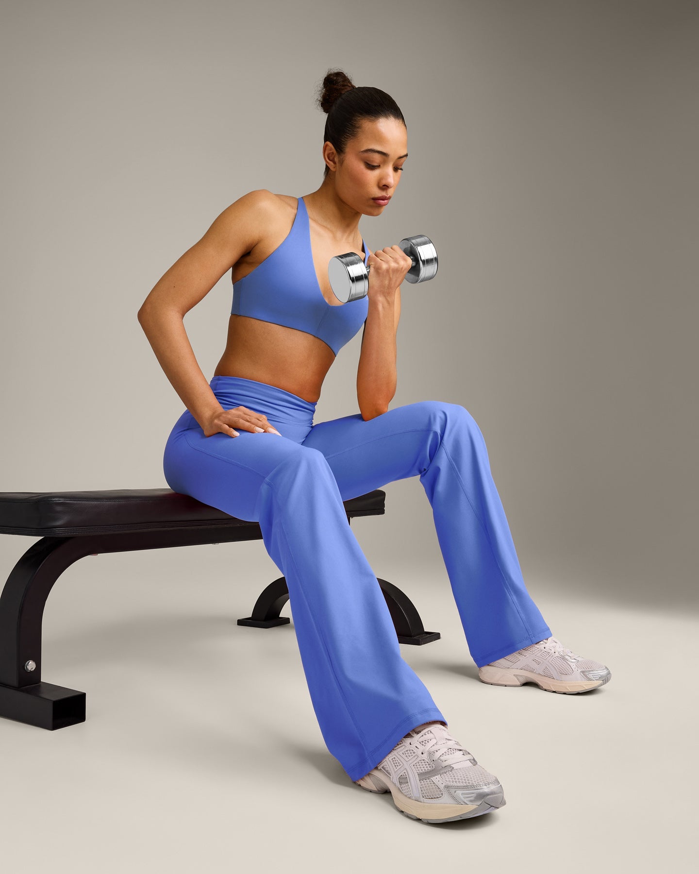 UnifiedMove™ Wrap Flared Bottoms with Reflective Logo | Glaucous Blue