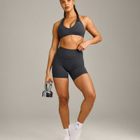 UnifiedMove™ High Waisted Shorts 6" with Reflective Logo | Coal