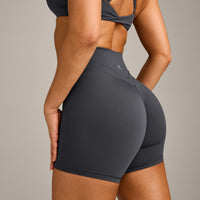 UnifiedMove™ High Waisted Shorts 6" with Reflective Logo | Coal