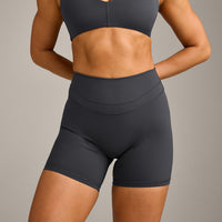 UnifiedMove™ High Waisted Shorts 6" with Reflective Logo | Coal
