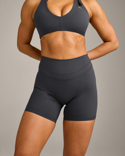 UnifiedMove™ High Waisted Shorts 6" with Reflective Logo | Coal