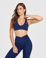 Unified Micro Bralette White Logo | Midnight