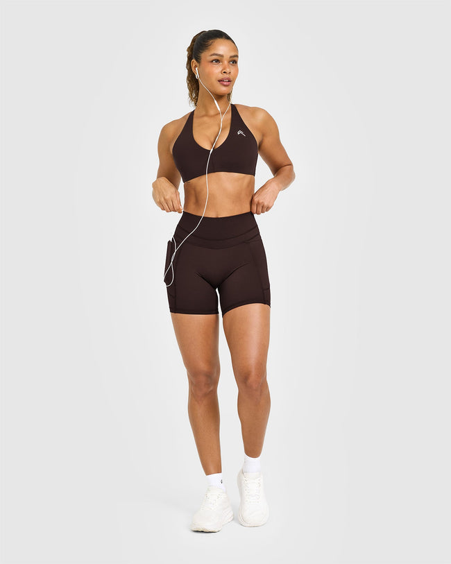 UnifiedMove™ High Waisted Pocket Shorts 6" | 70% Cocoa