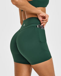 UnifiedMove™ High Waisted Pocket Shorts 6" | Racing Green
