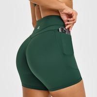UnifiedMove™ High Waisted Pocket Shorts 6" | Racing Green