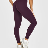 UnifiedMove™ Wrap Leggings White Logo | Blackberry Purple