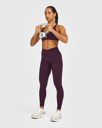 UnifiedMove™ Wrap Leggings White Logo | Blackberry Purple
