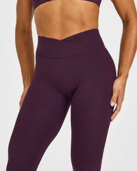 UnifiedMove™ Wrap Leggings White Logo | Blackberry Purple