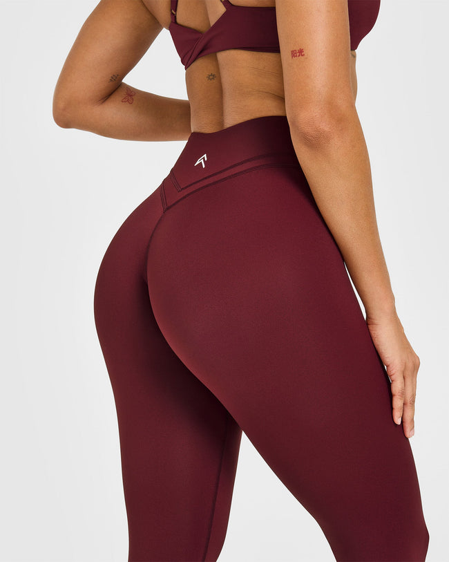 UnifiedMove™ Wrap Leggings White Logo | Rosewood