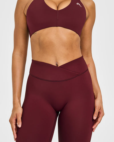 UnifiedMove™ Wrap Leggings White Logo | Rosewood