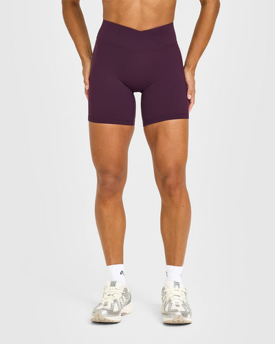 UnifiedMove™ Wrap Shorts White Logo 6" | Blackberry Purple
