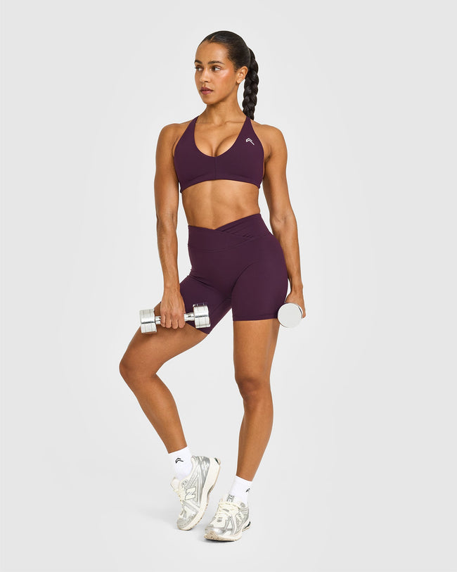 UnifiedMove™ Wrap Shorts White Logo 6" | Blackberry Purple