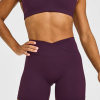 UnifiedMove™ Wrap Shorts White Logo 6" | Blackberry Purple