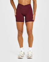 Unified Wrap Shorts White Logo 6" | Rosewood