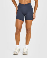 Unified Wrap Shorts White Logo 6" | True Blue