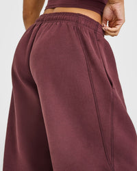 Foundations Oversized Cuffed Joggers with Oner Embroidery | Washed Velvet Mocha