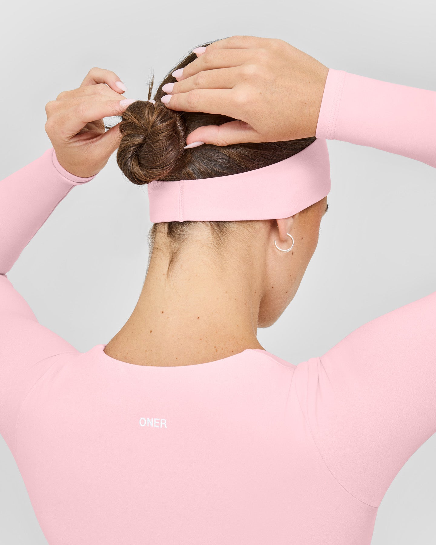 SoftMotion™ Headband with White Logo | Cherry Blossom Pink