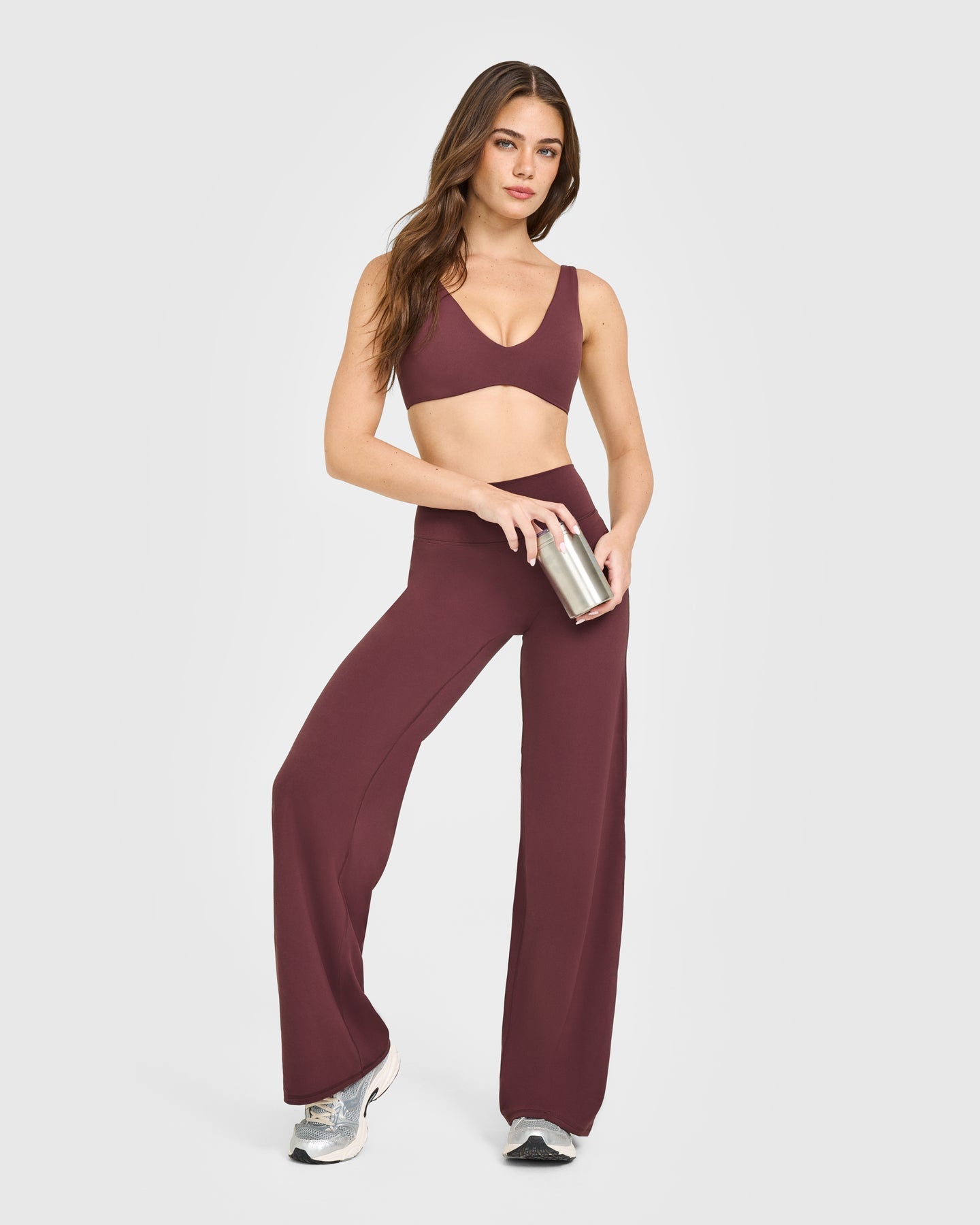 SoftMotion™ Scoop Back Bralette with White Logo | Velvet Mocha