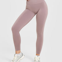 EffortlessLift™ Seamless Leggings with White Logo | Dusty Purple