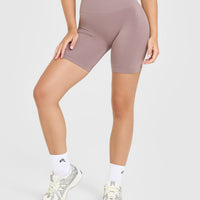 EffortlessLift™ Seamless Shorts with White Logo | Dusty Purple