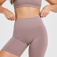 EffortlessLift™ Seamless Shorts with White Logo | Dusty Purple