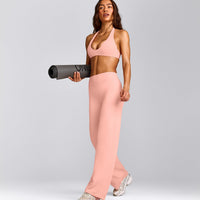 SoftMotion™ Straight Leg Bottoms with Grey Logo | Peach Orange