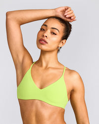 EasyLift™ Ultra Minimal Bralette with Grey Logo | Citrus Green