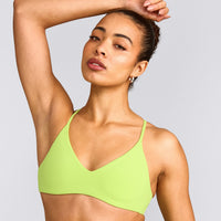 EasyLift™ Ultra Minimal Bralette with Grey Logo | Citrus Green