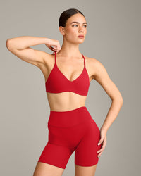 EasyLift™ Ultra Minimal Bralette with Grey Logo | Fiery Red
