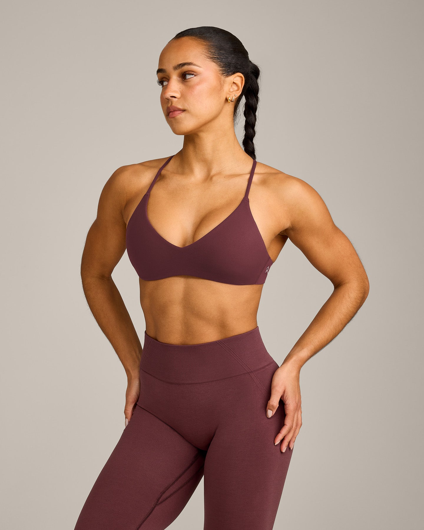 EasyLift™ Ultra Minimal Bralette with Grey Logo | Velvet Mocha