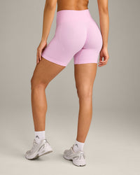 EffortlessLift™ Seamless Shorts with Grey Logo | Chalk Pink