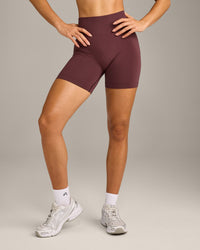 EffortlessLift™ Seamless Shorts with Grey Logo | Velvet Mocha